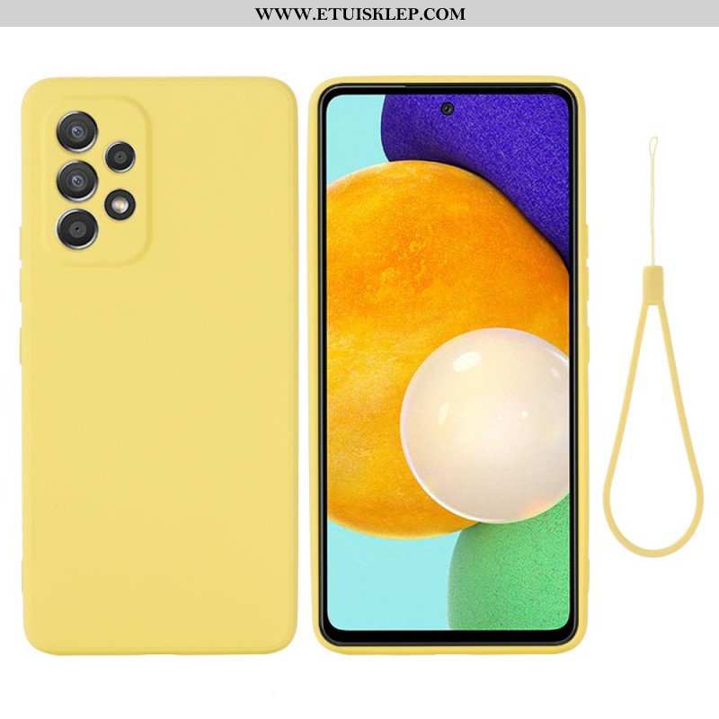 Etui do Samsung Galaxy M53 5G Płynny Silikon Ze Smyczą